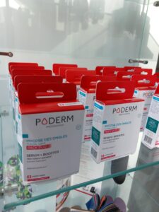 Produit poderm vendu à la clinique